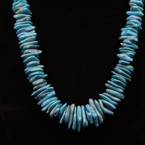 INCREDIBLE HUGE 212 GRAMS NUGGET TURQUOISE OLD NAVAJO NECKLACE - Picture 9 of 9